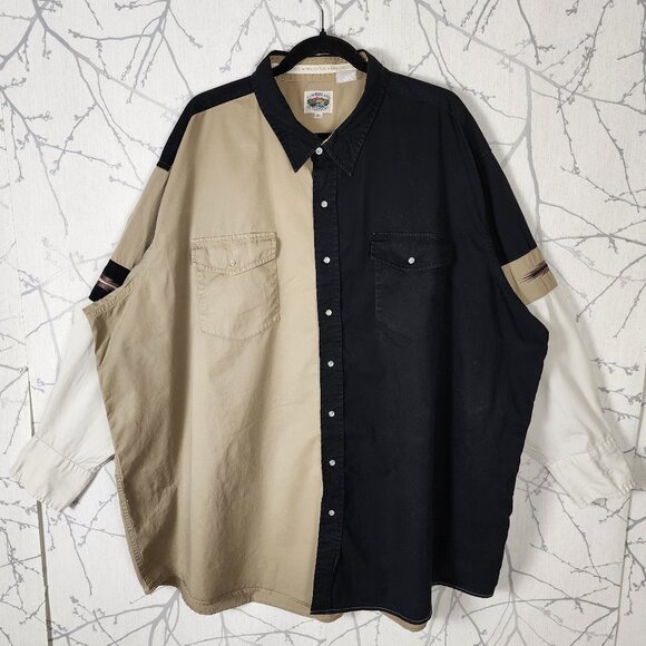 Cumberland Outfitters Colorblock Aztec Embroidered Western Shirt - Picture 1 of 6